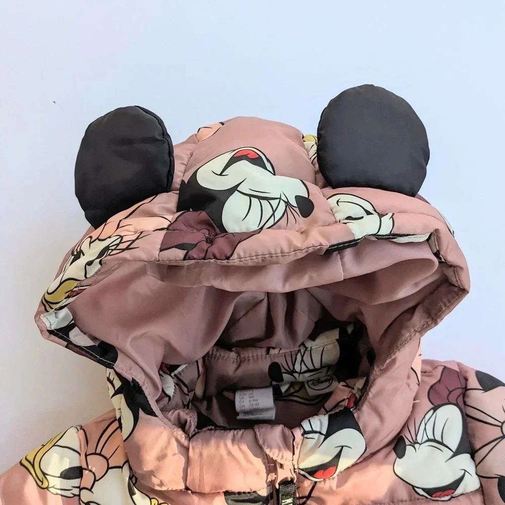 Baby Girls H&M Minnie Mouse Patterned Puffer Jacket